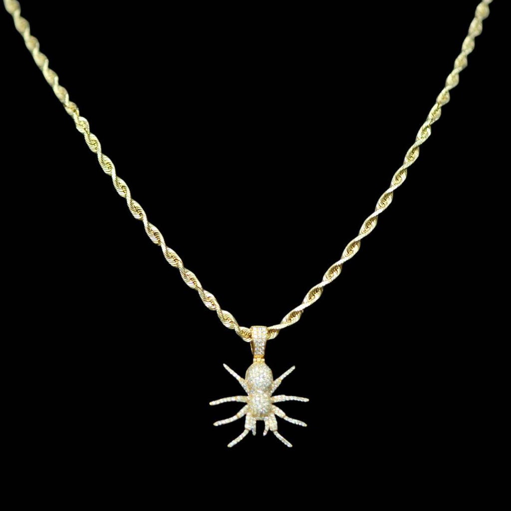 10KY 1.25CTW Diamond 1.25ct Spider Pendant And 24” Rope Chain Bundle - Johnny Dang & Co