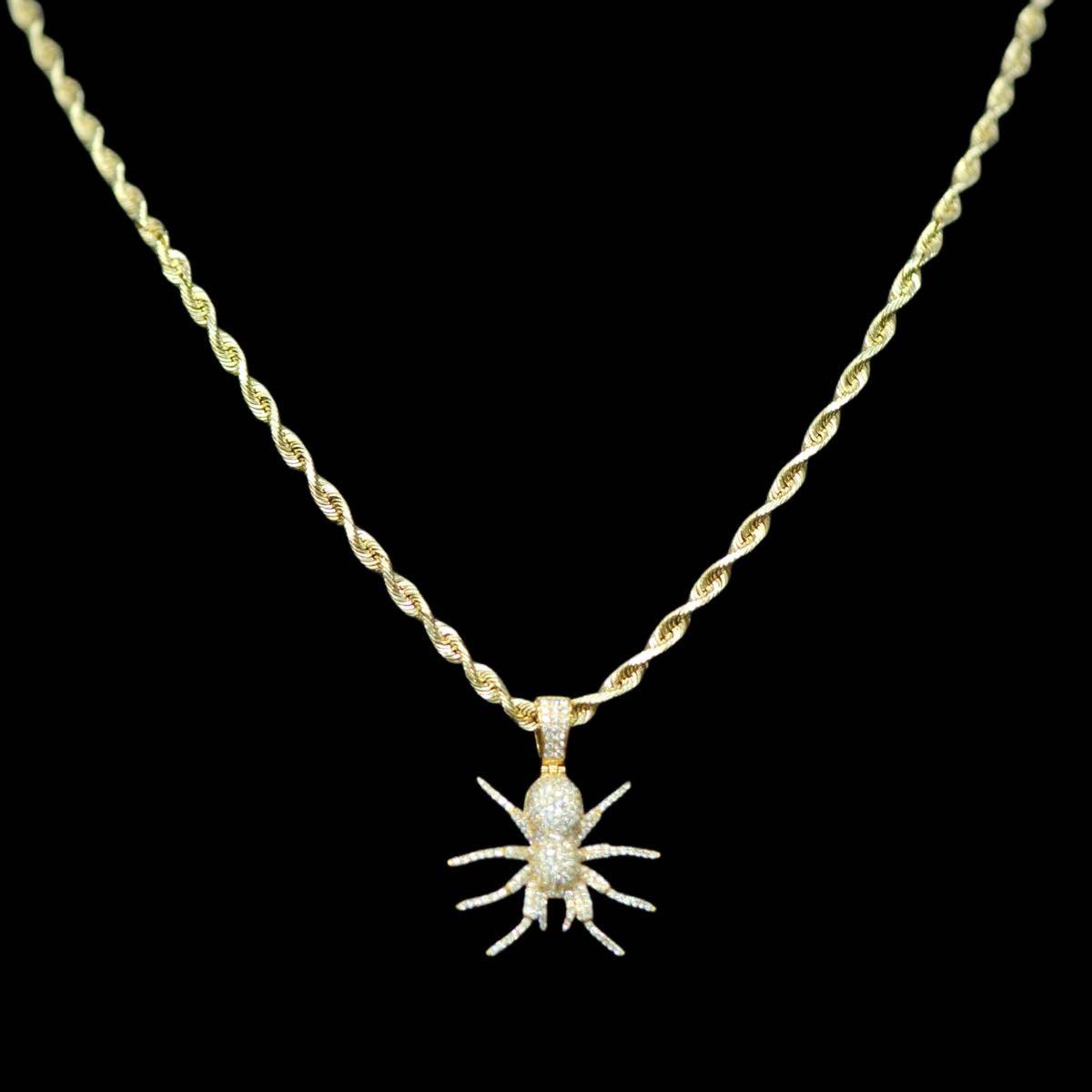 10KY 1.25CTW Diamond 1.25ct Spider Pendant And 24” Rope Chain Bundle - Johnny Dang & Co