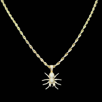 10KY 1.25CTW Diamond 1.25ct Spider Pendant And 24” Rope Chain Bundle - Johnny Dang & Co