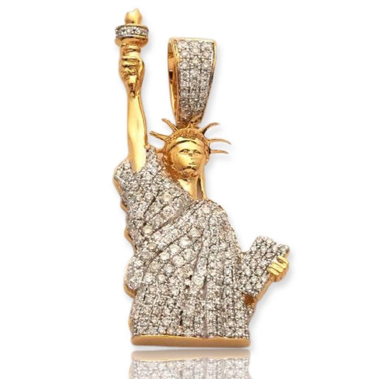 14KY 1.00CTW DIAMOND STATUE OF LIBERTY PENDANT - Johnny Dang & Co