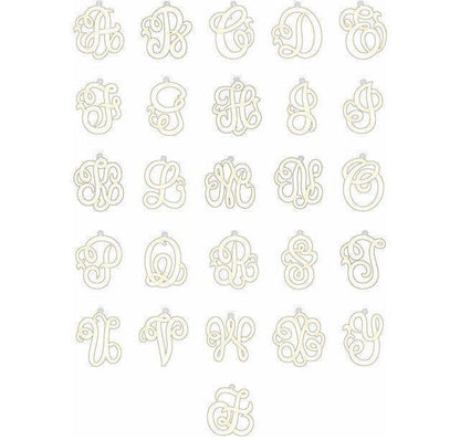 JDSP86029 - SINGLE LETTER SCRIPT MONOGRAM NECKLACE - Johnny Dang & Co