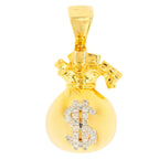 10KY 0.50CTW DIAMOND $ MONEY BAG PENDANT - Johnny Dang & Co