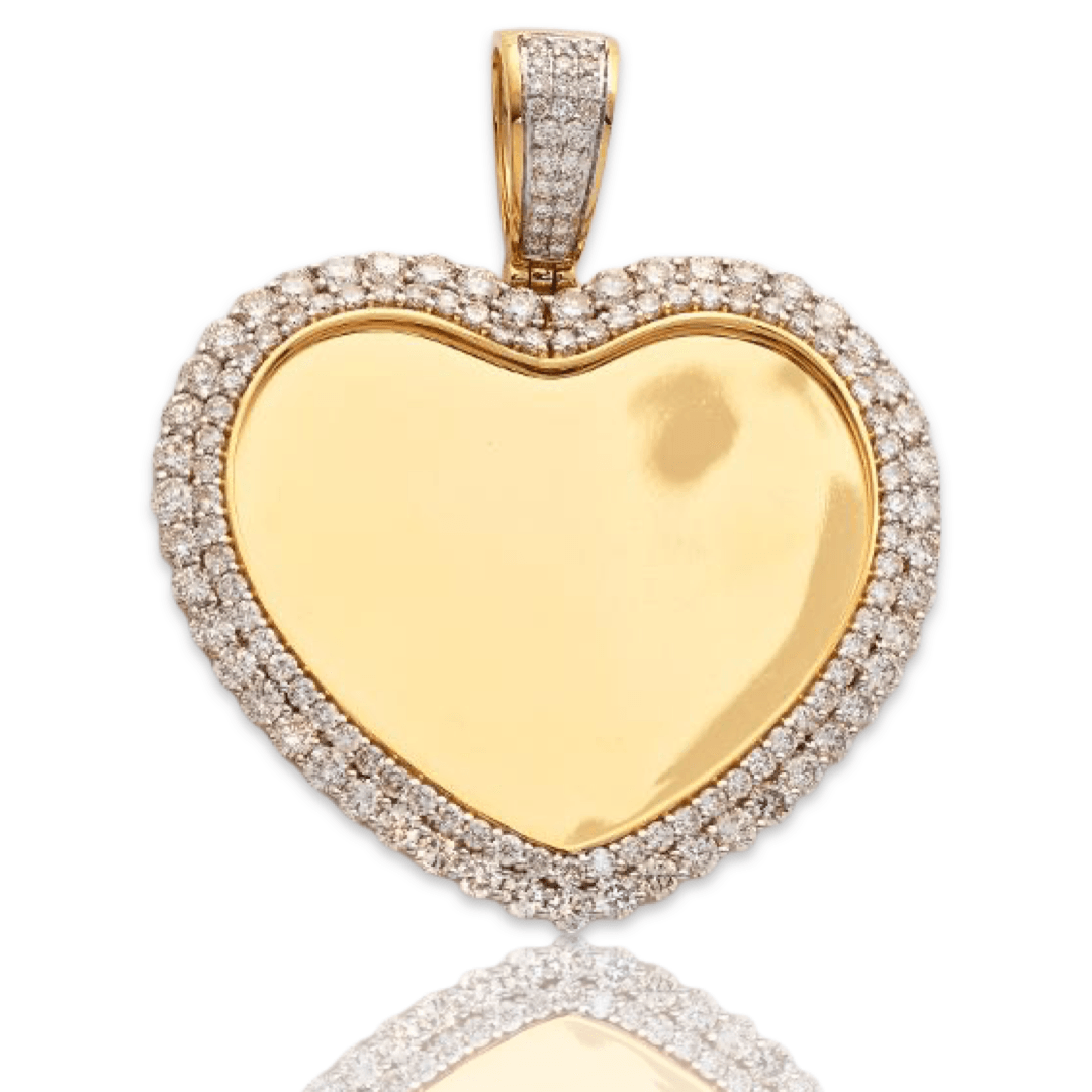 10KY 6.00CTW DIAMOND HEART SHAPED MEMORY PENDANT - - Johnny Dang & Co