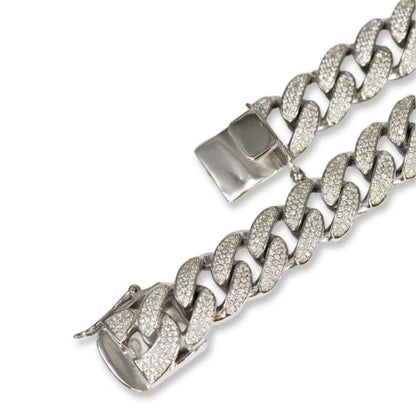 14MM Silver CZ Cuban Link Chain - Johnny Dang & Co
