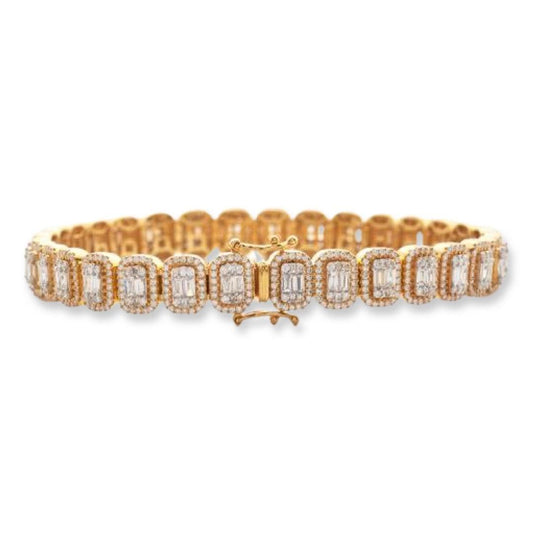 14KY+W 9.00CTW BAGUETTE DIAMOND BRACELET - Johnny Dang & Co