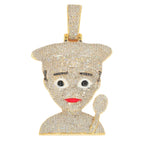 10KY 1.70CTW DIAMOND CHEF EMOJI PENDANT - Johnny Dang & Co