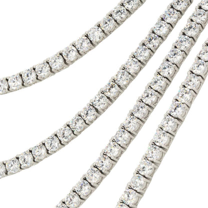 CZ SILVER TENNIS CHOKER 18" - 24" NECKLACE - Johnny Dang & Co