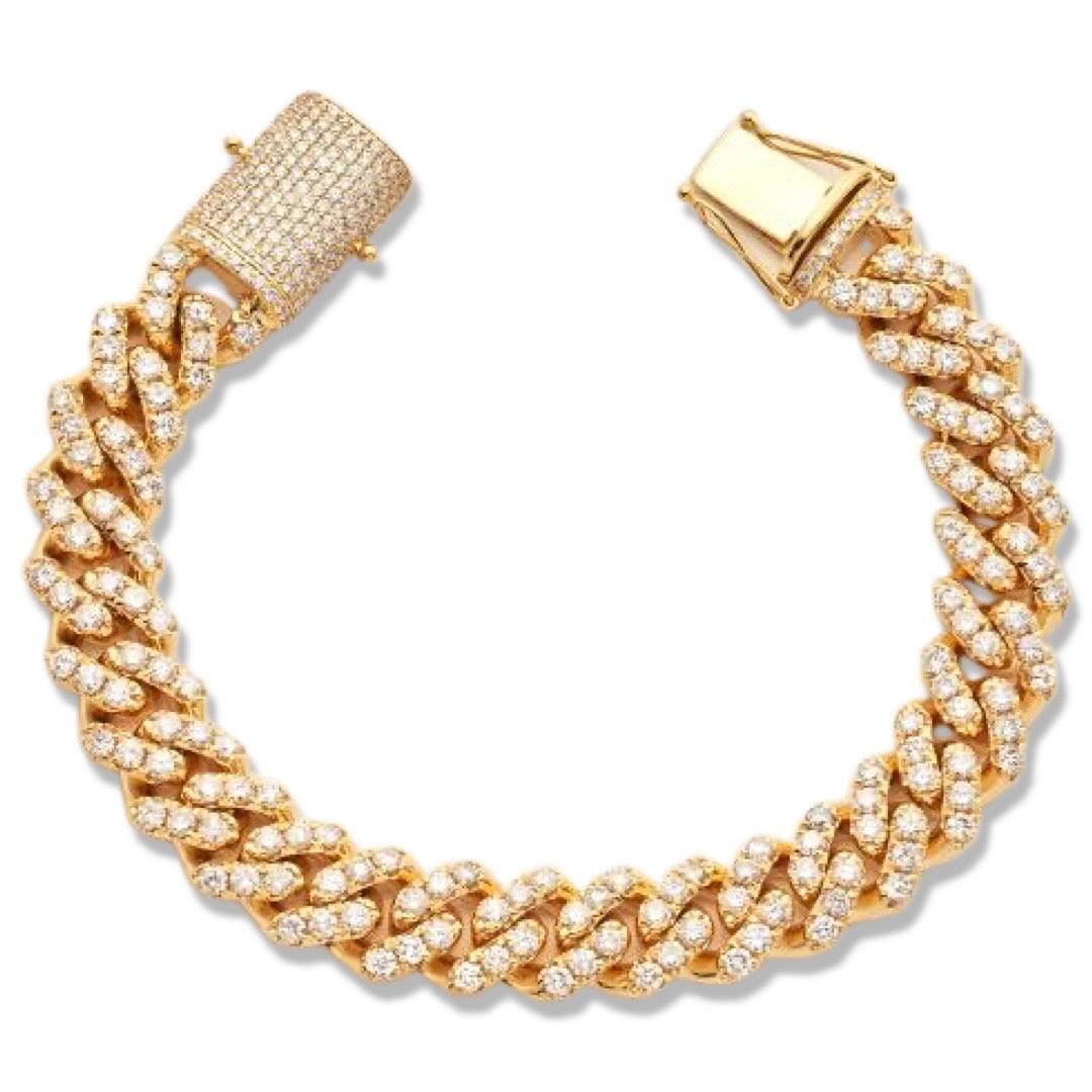 10KY 11.80CTW DIAMOND MIAMI CUBAN BRACELET - Johnny Dang & Co