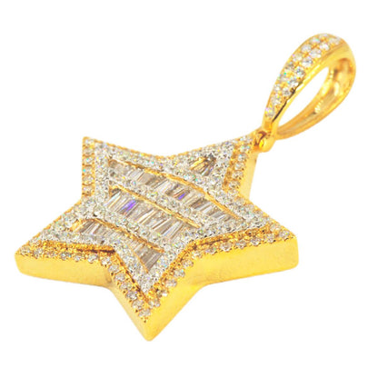 10KY 2.75CTW BAGUETTE DIAMOND STAR PENDANT - Johnny Dang & Co