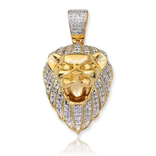 10KY 0.30CTW DIAMOND LION HEAD PENDANT - Johnny Dang & Co