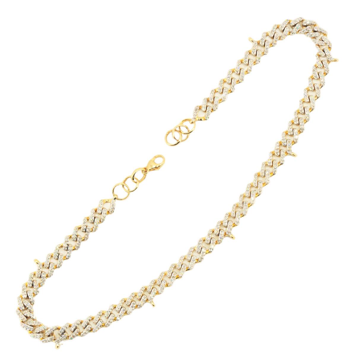 Copy of 10k Gold 0.45ctw Diamond Charm Anklet 9" - 10". Bracelet Only. Charms Sold Separately - Johnny Dang & Co