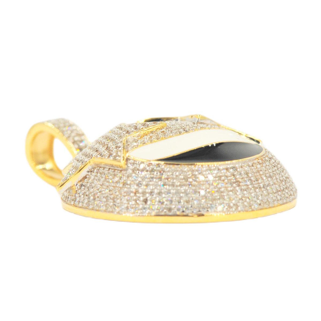 10k Yellow Gold Diamond Rock Star Emoji Pendant - Johnny Dang & Co
