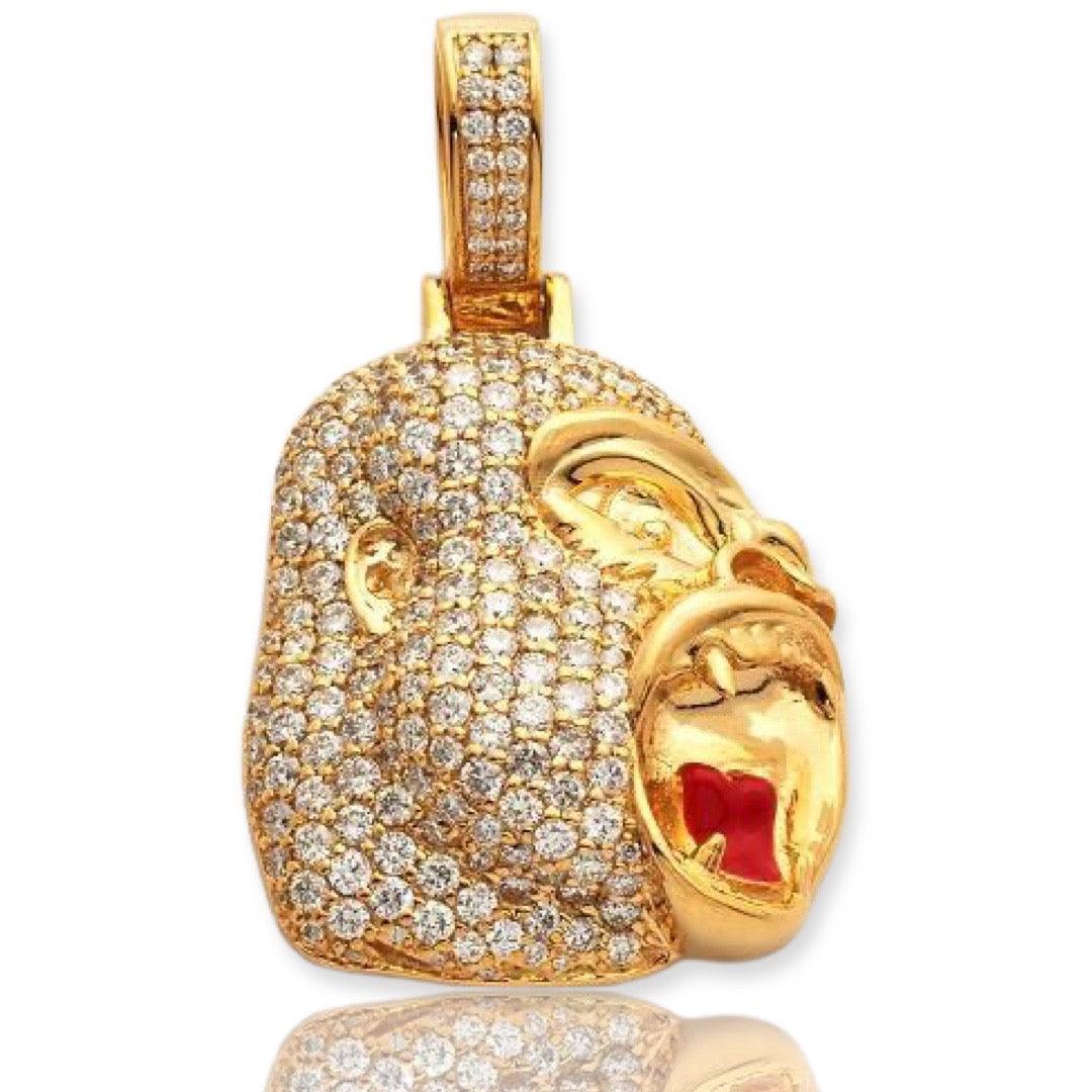 10KY 2.00CTW DIAMOND ANGRY GORILLA FACE PENDANT - Johnny Dang & Co