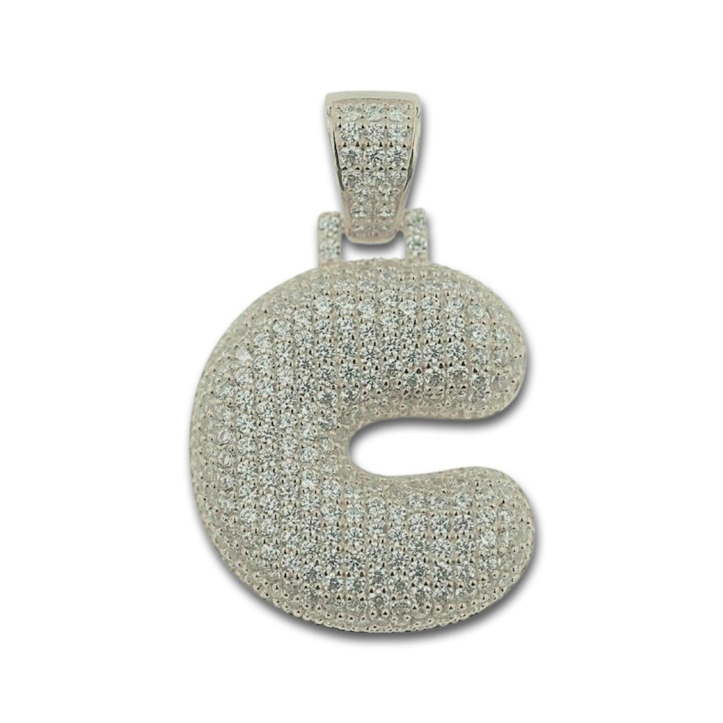 TVJE- Sterling Silver CZ Letter C Pendant - Johnny Dang & Co