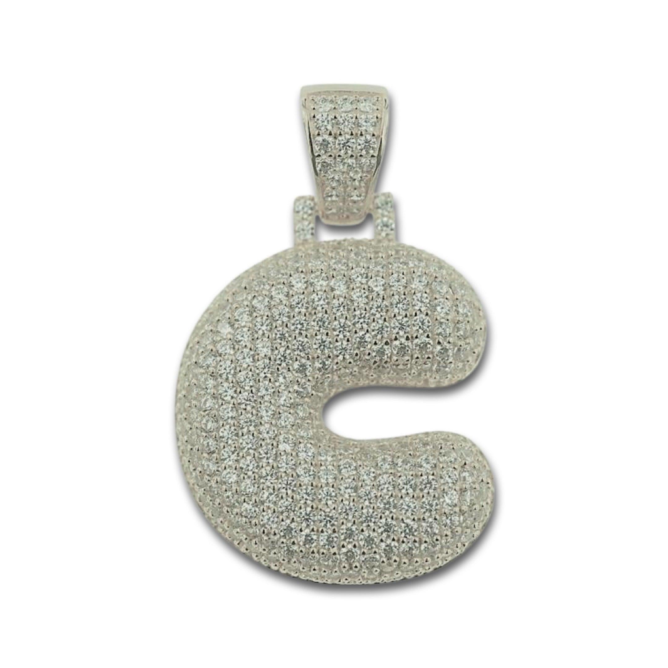 TVJE- Sterling Silver CZ Letter C Pendant - Johnny Dang & Co
