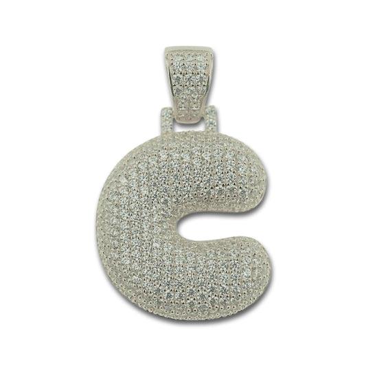 TVJE- Sterling Silver CZ Letter C Pendant - Johnny Dang & Co