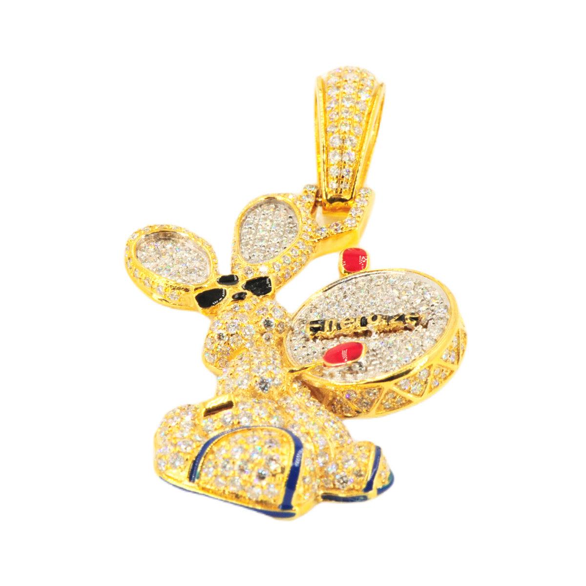 14KY 2.50CTW DIAMOND BATTERY RABBIT PENDANT - Johnny Dang & Co