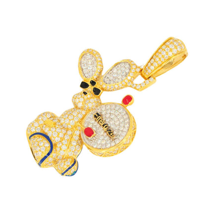 14KY 2.50CTW DIAMOND BATTERY RABBIT PENDANT - Johnny Dang & Co