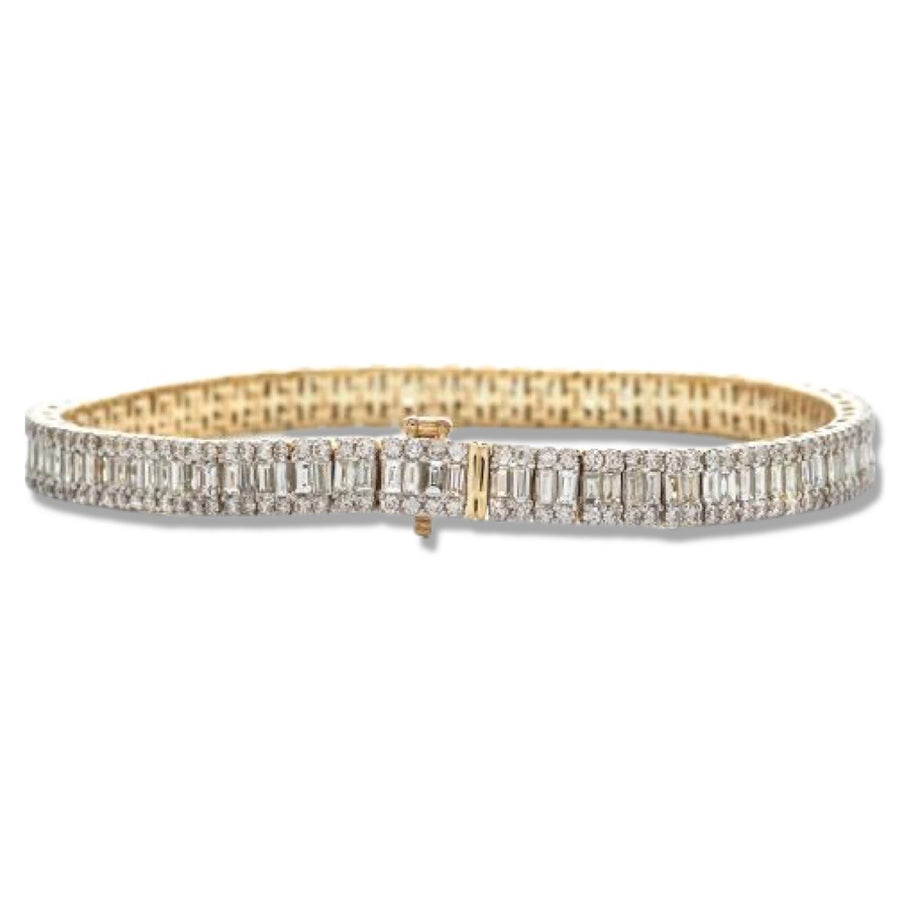 1 CT. T.W. Baguette and Round Diamond Tennis Bracelet in 10K White Gold |  Zales