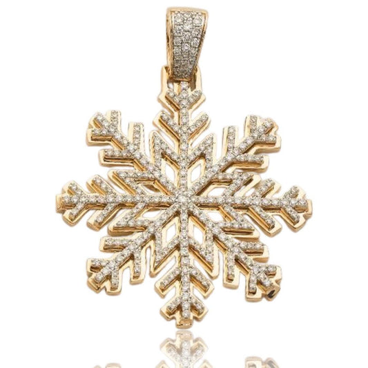 10KY 1.40CTW DIAMOND SNOWFLAKE PENDANT - Johnny Dang & Co