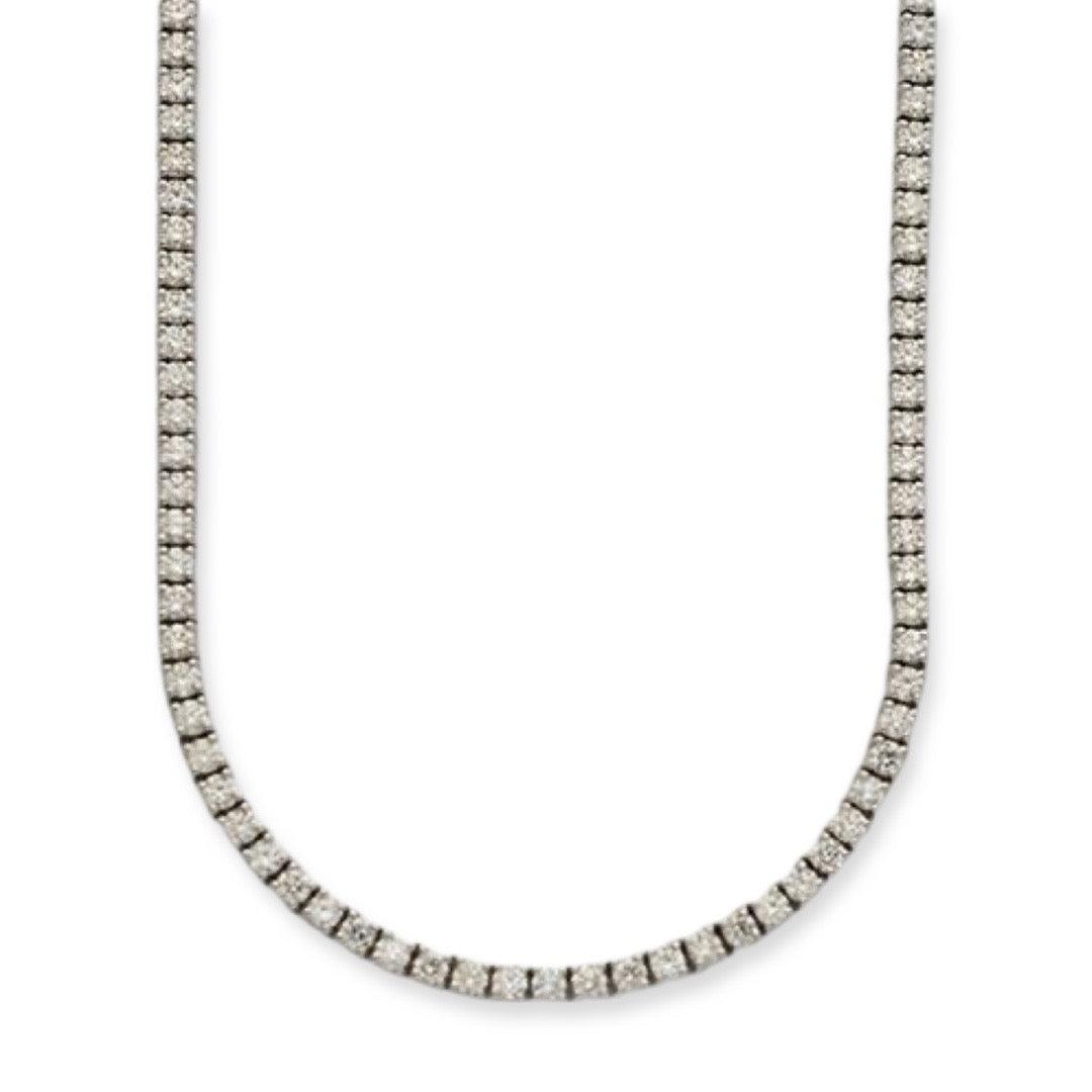 14KW 13.22CTW DIAMOND TENNIS NECKLACE - Johnny Dang & Co