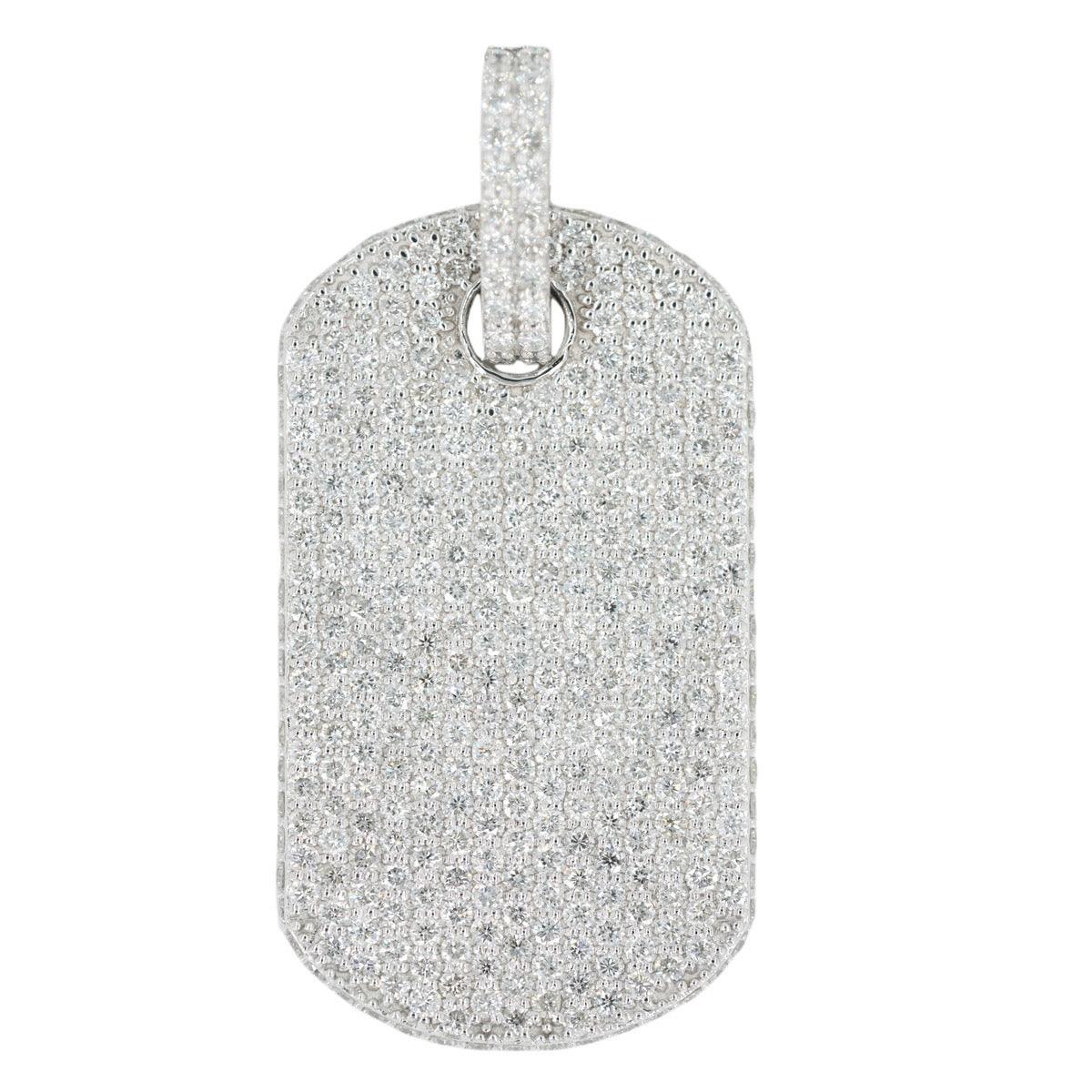 14KW 6.75CTW DIAMOND DOGTAG PENDANT FULLY ICED - Johnny Dang & Co
