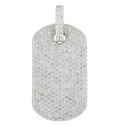 14KW 6.75CTW DIAMOND DOGTAG PENDANT FULLY ICED - Johnny Dang & Co