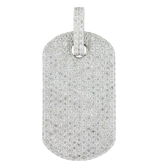 14KW 6.75CTW DIAMOND DOGTAG PENDANT FULLY ICED - Johnny Dang & Co