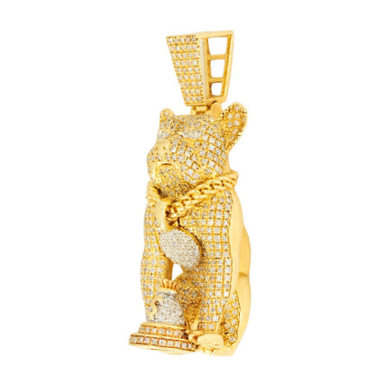 10k Yellow Gold 1.27ctw Diamond Champion Bulldog Pendant - Johnny Dang & Co