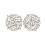 1.00CTW DIAMOND ROUND CLUSTER EARRINGS WITH HALO - Johnny Dang & Co