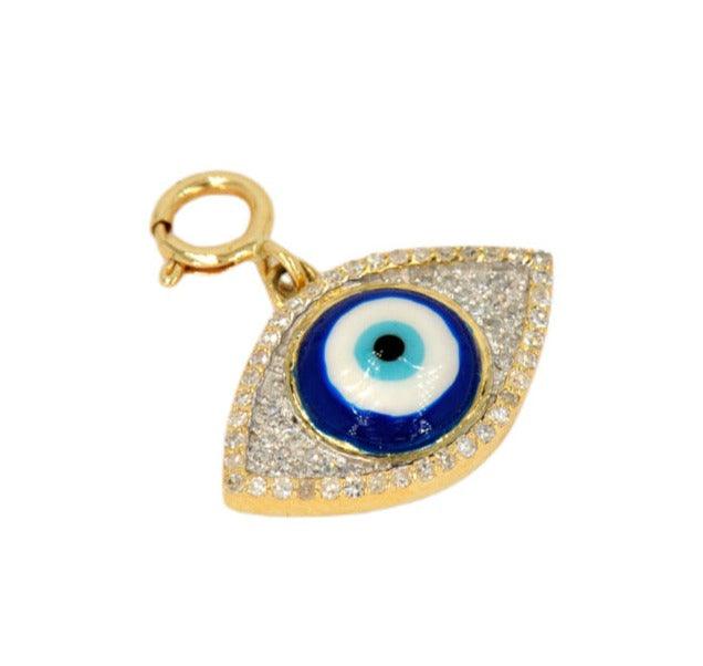 10k Yellow Gold and Diamond 'Evil Eye' Charm - 10027 - Johnny Dang & Co