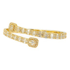 10k Gold 8.15ctw Baguette & Round Cut Diamond Baller Medium Bangle - Unisex - Johnny Dang & Co