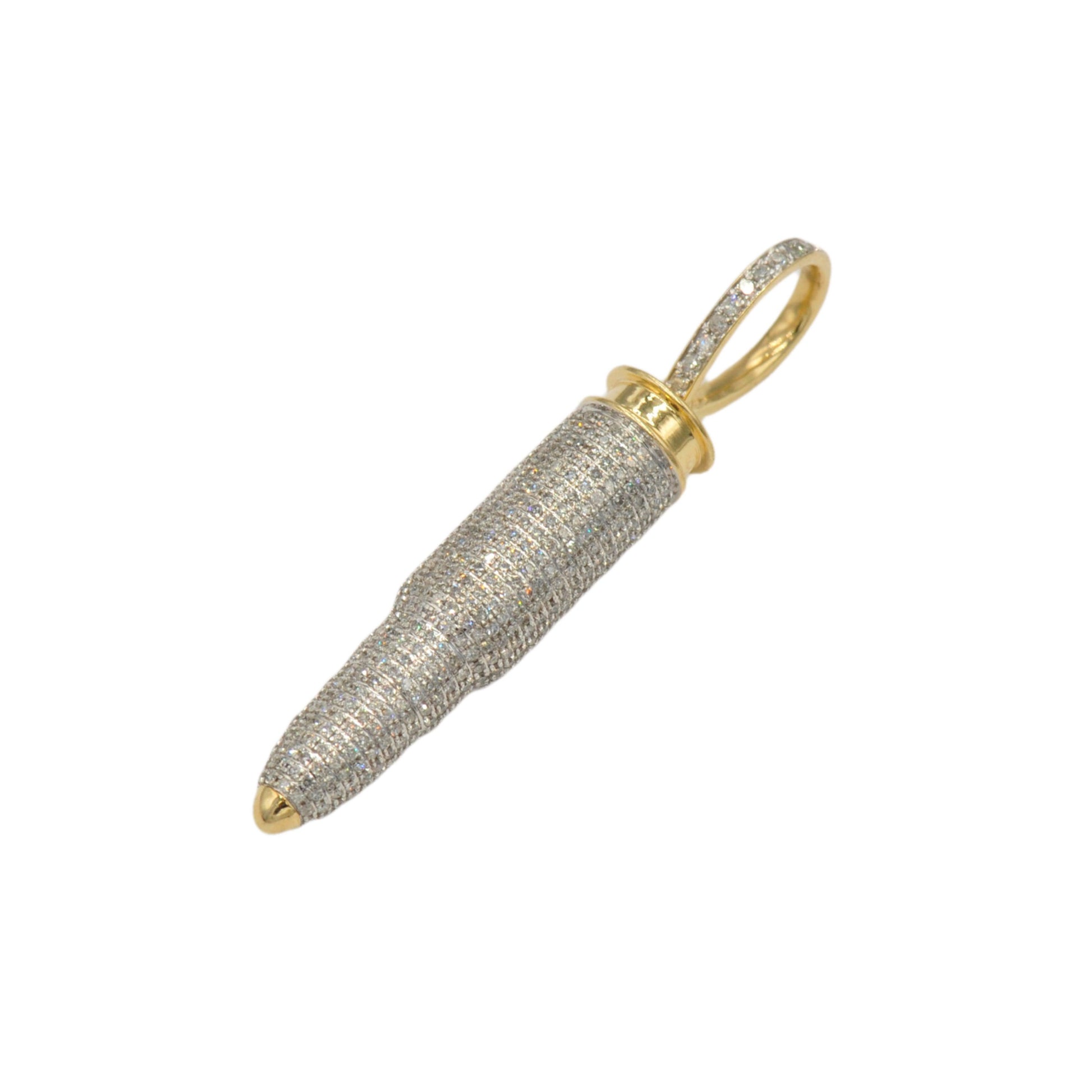 10k Yellow Gold Bullet Case Pendant 1.54ct - Johnny Dang & Co