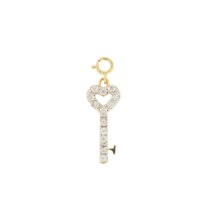 10k Yellow Gold and Diamond 'Heart Key' Charm - 10061 - Johnny Dang & Co