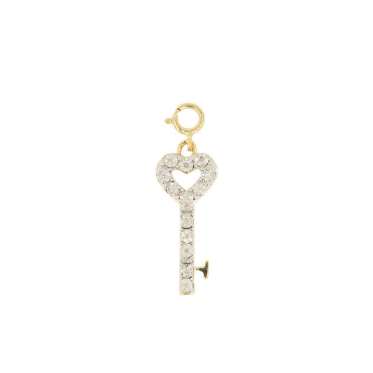 10k Yellow Gold and Diamond 'Heart Key' Charm - 10061 - Johnny Dang & Co