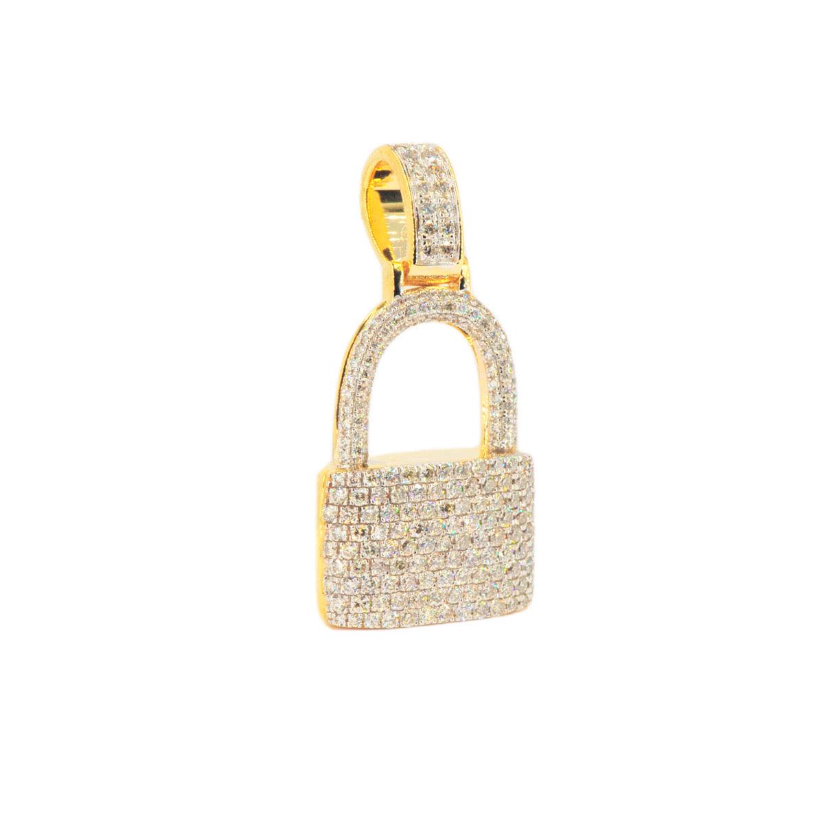 14KY 1.60CTW DIAMOND PADLOCK PENDANT - Johnny Dang & Co