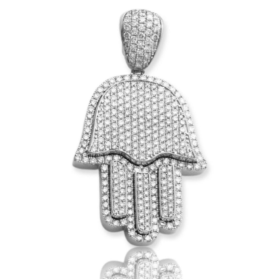 10KW 3.50CTW DIAMOND 3-D HAMZA PENDANT - Johnny Dang & Co