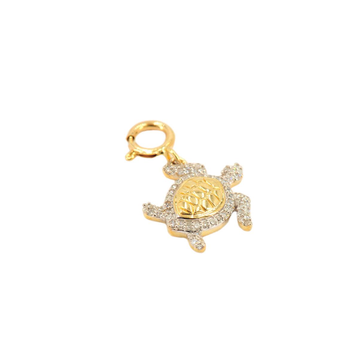 10k Yellow Gold and Diamond 'Sea Turtle' Charm - 10054 - Johnny Dang & Co