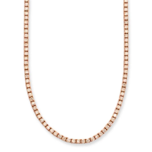 14KR 4.92CTW DIAMOND ROUND SETTING 4-PRONG TENNIS CHAIN - Johnny Dang & Co