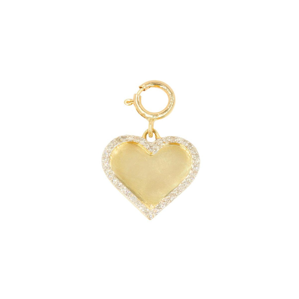 10k Yellow Gold 'Diamond Border Heart' Charm - 10008 - Johnny Dang & Co