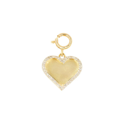 10k Yellow Gold 'Diamond Border Heart' Charm - 10008 - Johnny Dang & Co