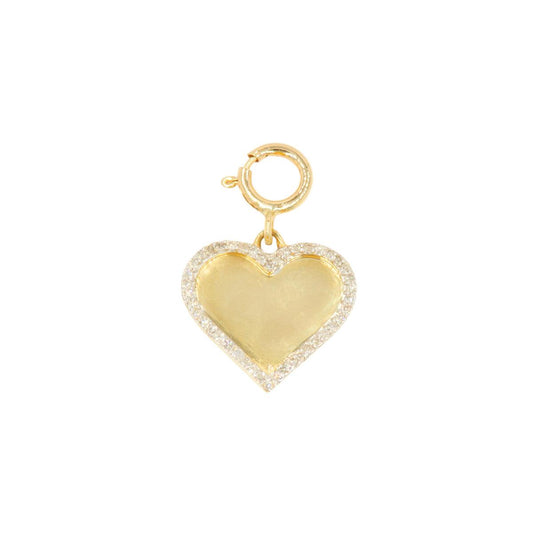 10k Yellow Gold 'Diamond Border Heart' Charm - 10008 - Johnny Dang & Co