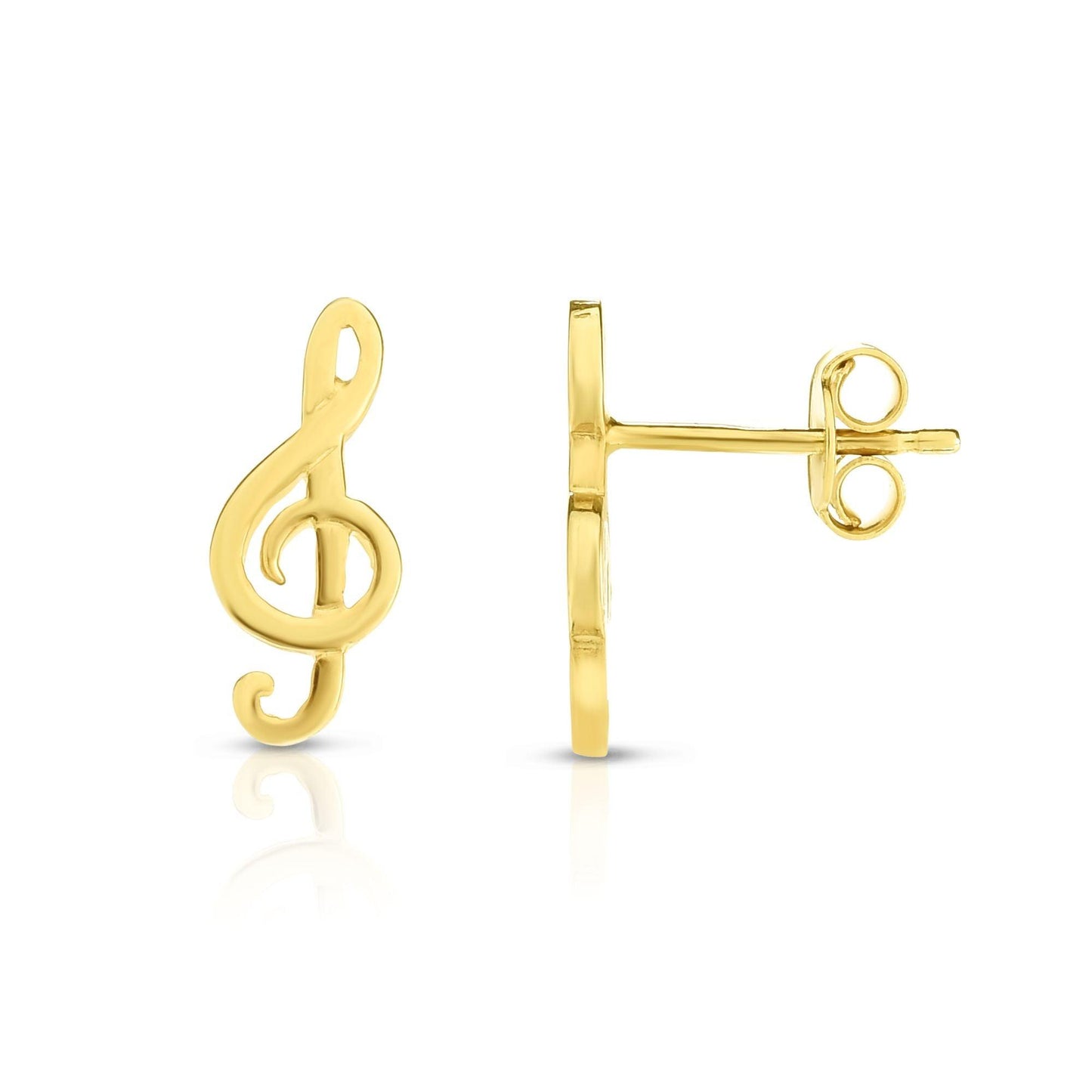 14K Gold Music Note Stud Earring - Johnny Dang & Co