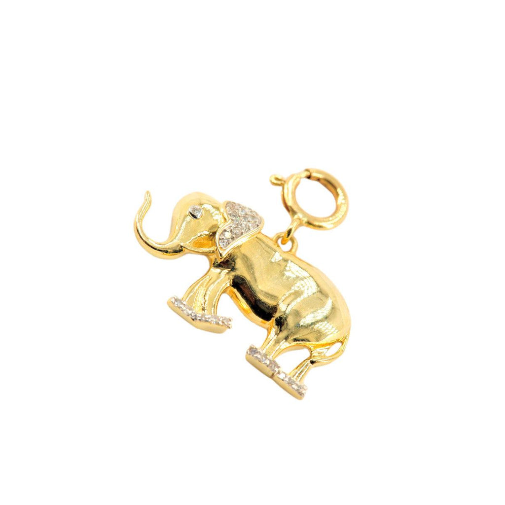 10k Yellow Gold and Diamond 'Elephant' Charm - 10015 - Johnny Dang & Co