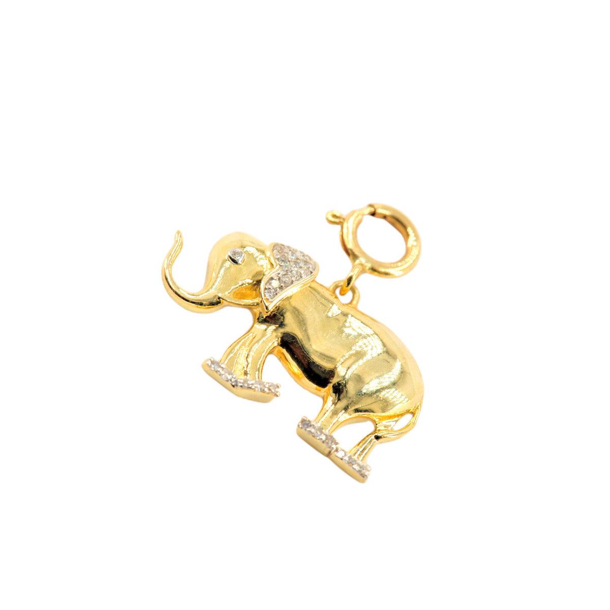 10k Yellow Gold and Diamond 'Elephant' Charm - 10015 - Johnny Dang & Co