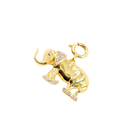 10k Yellow Gold and Diamond 'Elephant' Charm - 10015 - Johnny Dang & Co