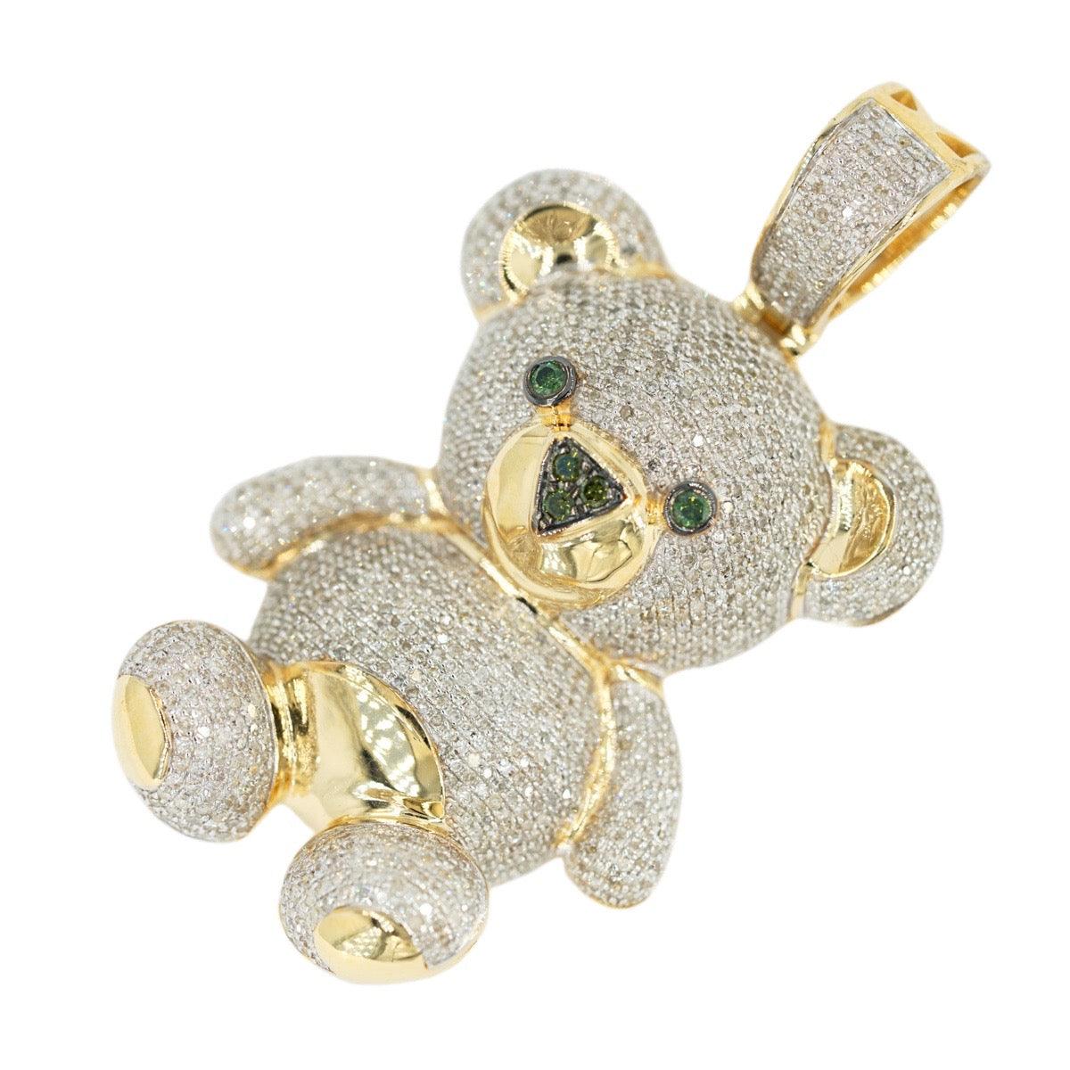 10KY 2.50CTW GREEN AND WHITE DIAMOND TEDDY BEAR - Johnny Dang & Co