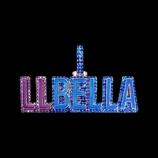 HP21-436 -Glow In The Dark Purple And Blue Diamond Pendant - Johnny Dang & Co