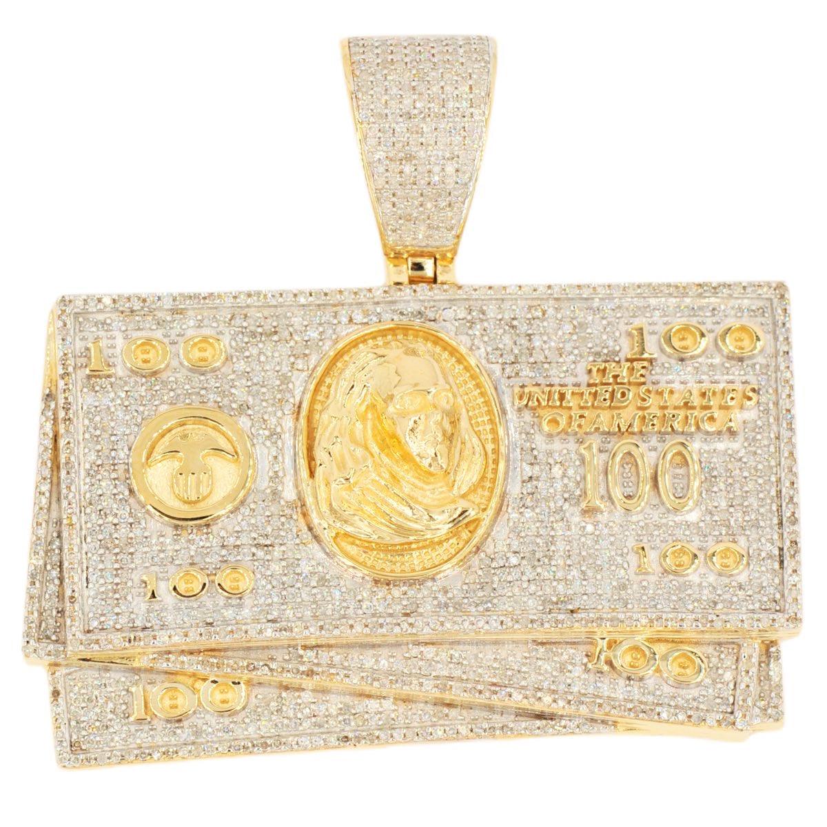 10KY 2.65CTW DIAMOND $100 MONEY STACK PENDANT - Johnny Dang & Co