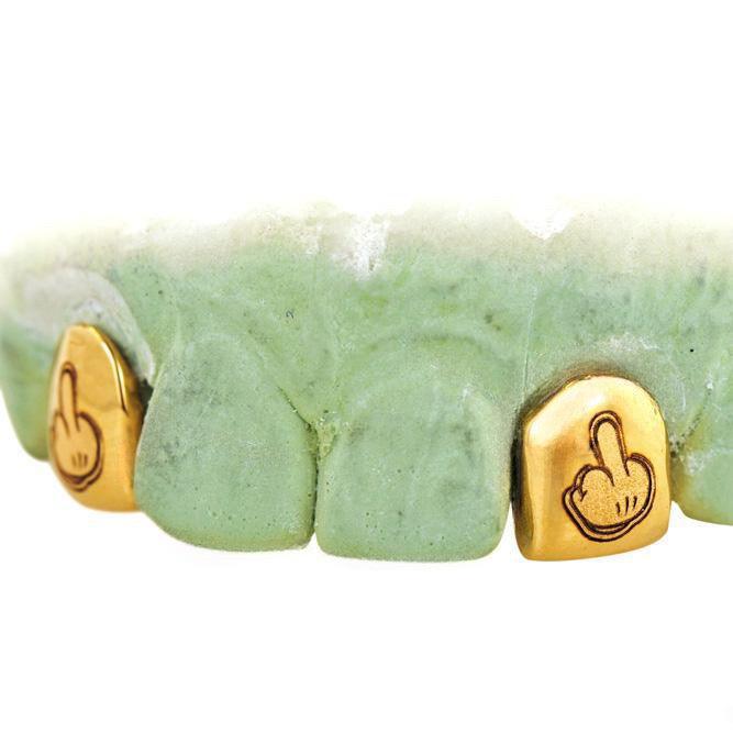 JDTK-ENG15252-3- Two Engraved Teeth with any Letters, Logo, or Design - Johnny Dang & Co